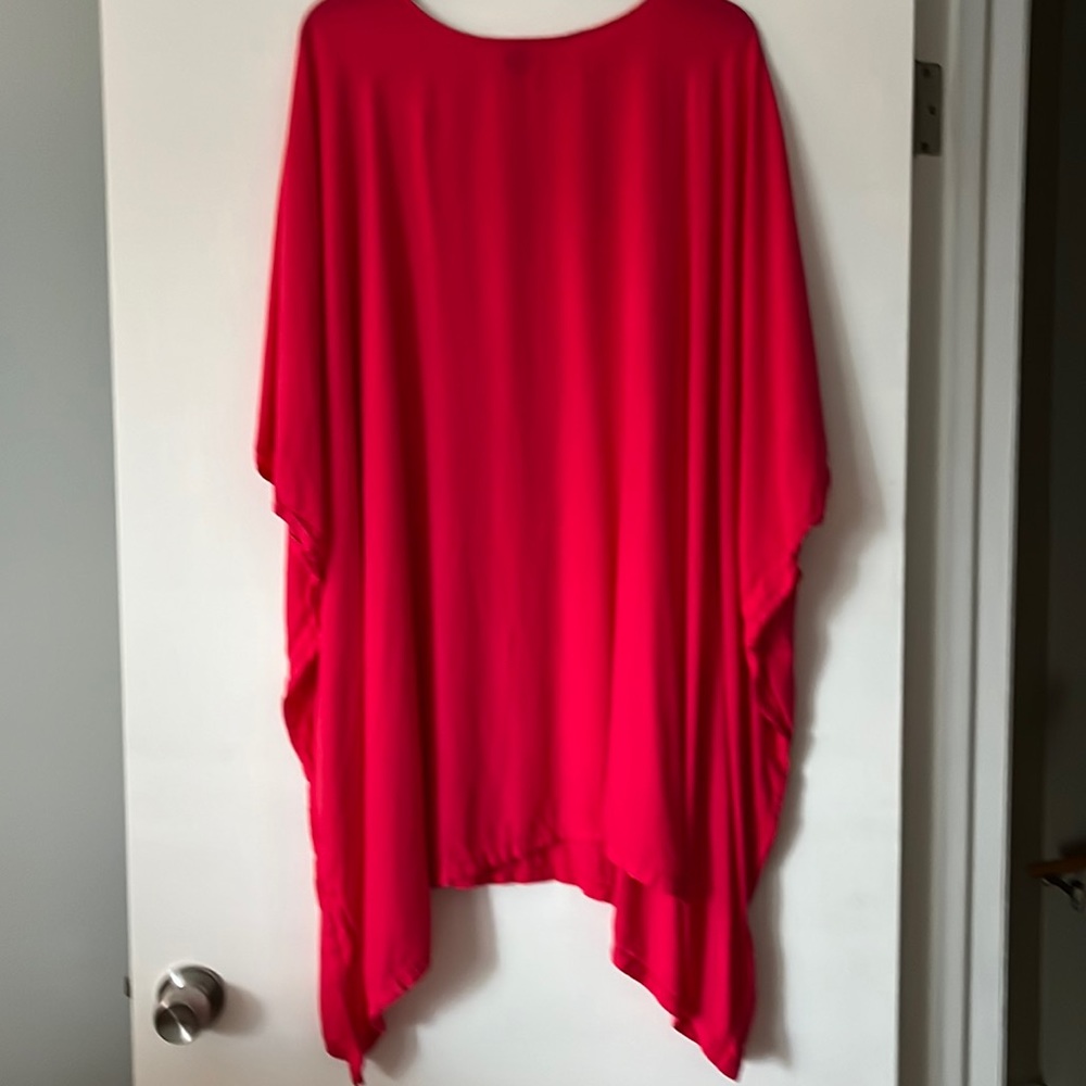 WhatsStore Bright Pink Rayon Oversize Tunic